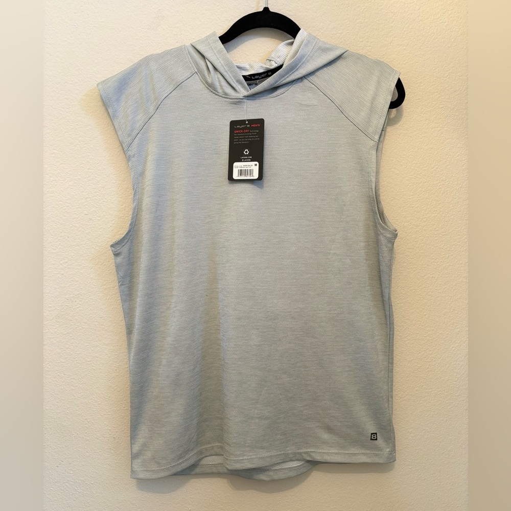 Layer 8 Men’s boxing hooded shirt Medium NWT charcoal Grey